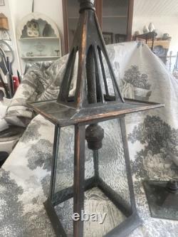 Antique Arts And Crafts Glasgow School Anodised copper Lantern