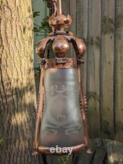 Antique Arts and Crafts Copper LANTERN/Porch Light. Reclaimed Lighting