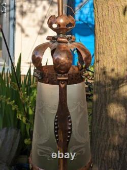 Antique Arts and Crafts Copper LANTERN/Porch Light. Reclaimed Lighting