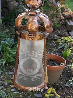 Antique Arts and Crafts Copper LANTERN/Porch Light. Reclaimed Lighting