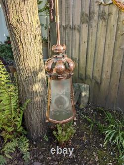 Antique Arts and Crafts Copper LANTERN/Porch Light. Reclaimed Lighting