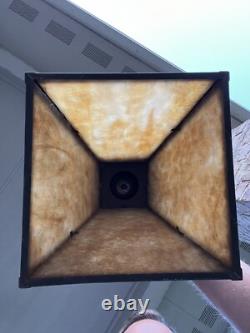 Antique Arts and Crafts Lantern With Slag Glass