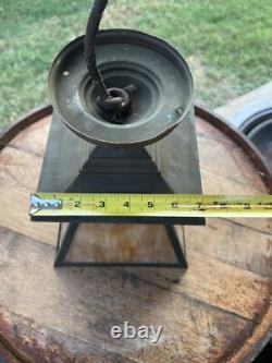 Antique Arts and Crafts Lantern With Slag Glass