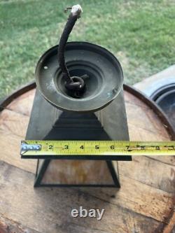 Antique Arts and Crafts Lantern With Slag Glass