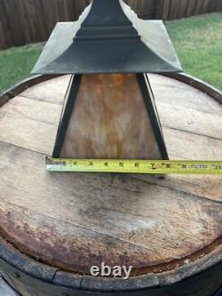 Antique Arts and Crafts Lantern With Slag Glass