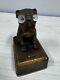 Antique Austrian Googly Eye Bull Dog Lantern, Pug, Pocket Watch Stand