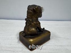 Antique Austrian Googly Eye Bull Dog Lantern, Pug, Pocket Watch Stand