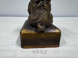 Antique Austrian Googly Eye Bull Dog Lantern, Pug, Pocket Watch Stand