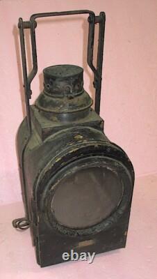 Antique BRASS J. A. Van Dyk & Zoon Kerosene Railroad Lantern LARGE Lens COMPLETE