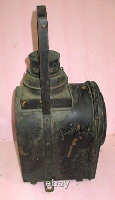 Antique BRASS J. A. Van Dyk & Zoon Kerosene Railroad Lantern LARGE Lens COMPLETE