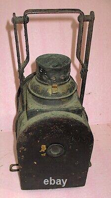 Antique BRASS J. A. Van Dyk & Zoon Kerosene Railroad Lantern LARGE Lens COMPLETE