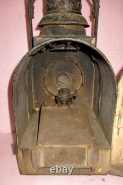 Antique BRASS J. A. Van Dyk & Zoon Kerosene Railroad Lantern LARGE Lens COMPLETE
