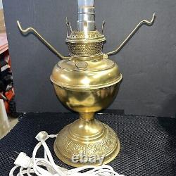 Antique B & H Bradley & Hubbard Oil Lamp Converted To Electric