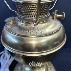 Antique B & H Bradley & Hubbard Oil Lamp Converted To Electric