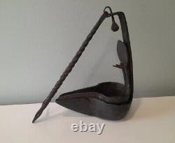 Antique Betty Whale Oil Lamp Vintage Twin Adjustable Forged Iron Miners Lantern