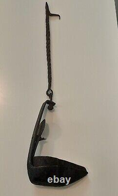 Antique Betty Whale Oil Lamp Vintage Twin Adjustable Forged Iron Miners Lantern