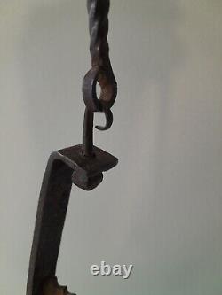 Antique Betty Whale Oil Lamp Vintage Twin Adjustable Forged Iron Miners Lantern