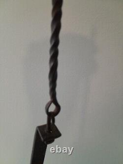 Antique Betty Whale Oil Lamp Vintage Twin Adjustable Forged Iron Miners Lantern