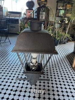 Antique Black Metal Street Lamp Outdoor Lantern Style Lighting Fixture Large