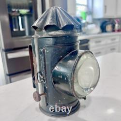 Antique Boat Signal Lantern Oil Lamp Bullseye Police Signal Lantern