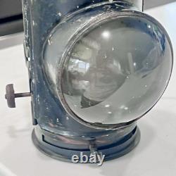 Antique Boat Signal Lantern Oil Lamp Bullseye Police Signal Lantern