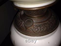 Antique Bradley & Hubbard Painted Globe Glass GWTW Kerosene Lamp Electrified