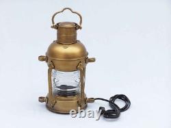 Antique Brass Anchor Electric Lantern 15