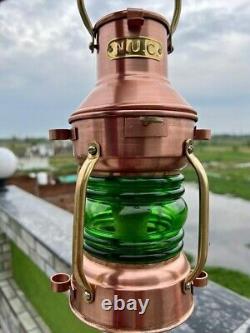 Antique Brass Anchor Electronic Lamp Vintage Ship Nautical Lantern Boat Light