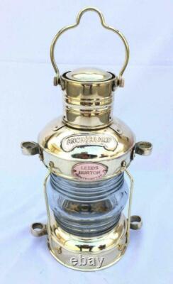 Antique Brass Anchor Oil Lamp Nautical Vintage Maritime Ship Lantern Boat Light