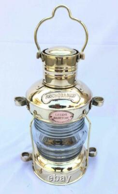 Antique Brass Anchor Oil Lamp Nautical Vintage Maritime Ship Lantern Boat Light