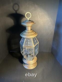 Antique Brass And Glass Carriage Lantern