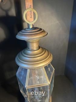 Antique Brass And Glass Carriage Lantern