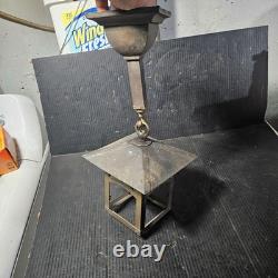 Antique Brass Arts Craft Pagoda Lantern Porch Light Hanging Foyer slag glass
