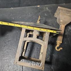 Antique Brass Arts Craft Pagoda Lantern Porch Light Hanging Foyer slag glass