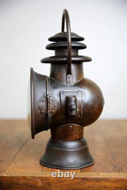 Antique Brass Automobile Lantern Car Headlamp Oil Lamp glass jewel accessory