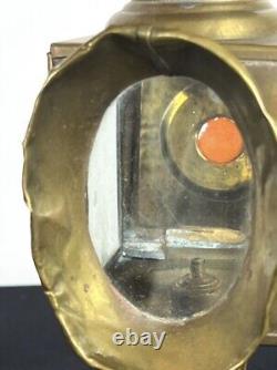 Antique Brass Carriage Lantern 19th Century. Original 12 high Victorian Era