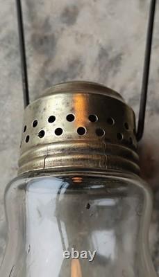 Antique Brass Dietz Convex Skater's Kerosene Lantern 7.5