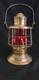 Antique Brass Dietz Dark Deck Lantern Red Kopp Globe Exc. Cond