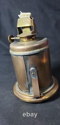Antique Brass Dietz Dark Deck Lantern Red Kopp Globe Exc. Cond