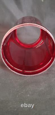 Antique Brass Dietz Dark Deck Lantern Red Kopp Globe Exc. Cond
