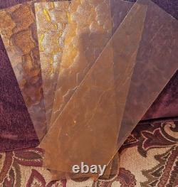 Antique Brass Hanging Lanterns with Textured Panels