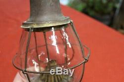Antique Brass Holmes Booth & Haydens Skaters lantern Vintage Lamp Waterbury CT