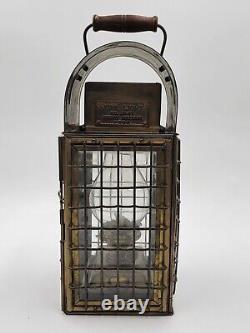 Antique Brass Lantern Junk Light Oil Great Britain Maritime light #2147. VG Cond