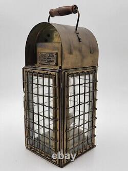 Antique Brass Lantern Junk Light Oil Great Britain Maritime light #2147. VG Cond