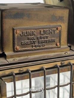 Antique Brass Lantern Junk Light Oil Great Britain Maritime light #2147. VG Cond