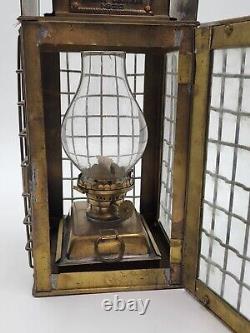 Antique Brass Lantern Junk Light Oil Great Britain Maritime light #2147. VG Cond