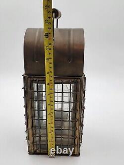 Antique Brass Lantern Junk Light Oil Great Britain Maritime light #2147. VG Cond