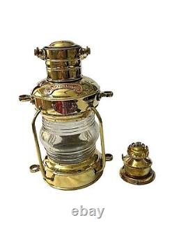 Antique Brass Minor Oil Lamp Maritime Ship Lantern 14 Brass Vintage Handmade