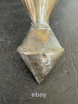 Antique Brass Moroccan Hanging Lantern Pierced Filigree Chains Patina Candle 17