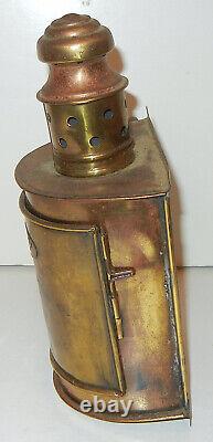 Antique Brass Oil Lamp Lantern George W Stone Wilmington Delaware